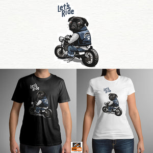 Majica kratki rukav - Pug motorcycle - majizilla