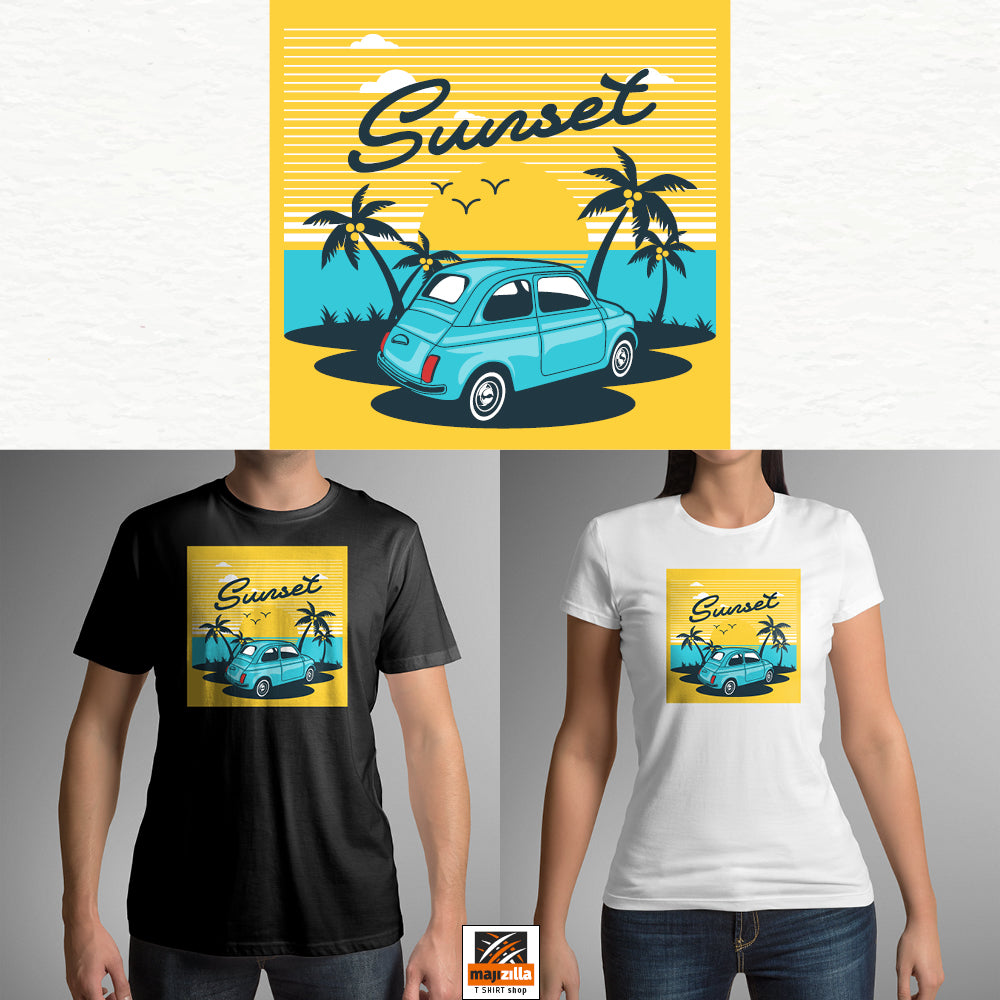 Majica kratki rukav - Sunset car - majizilla