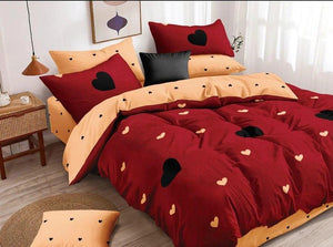 6 Dijelni set posteljine za bračni krevet - uzorak SRCA - majizilla